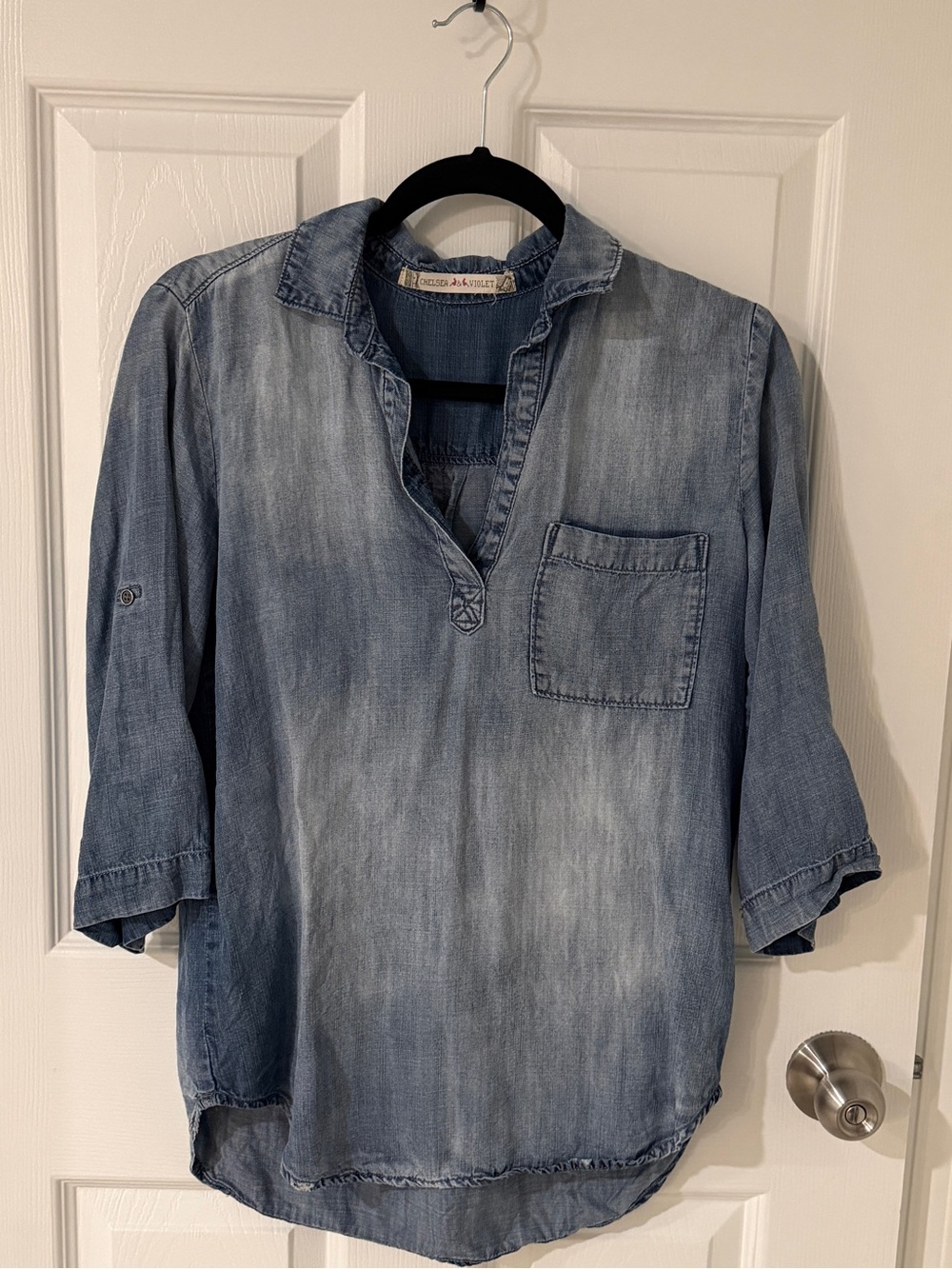 Denim Tunic Top with Pocket